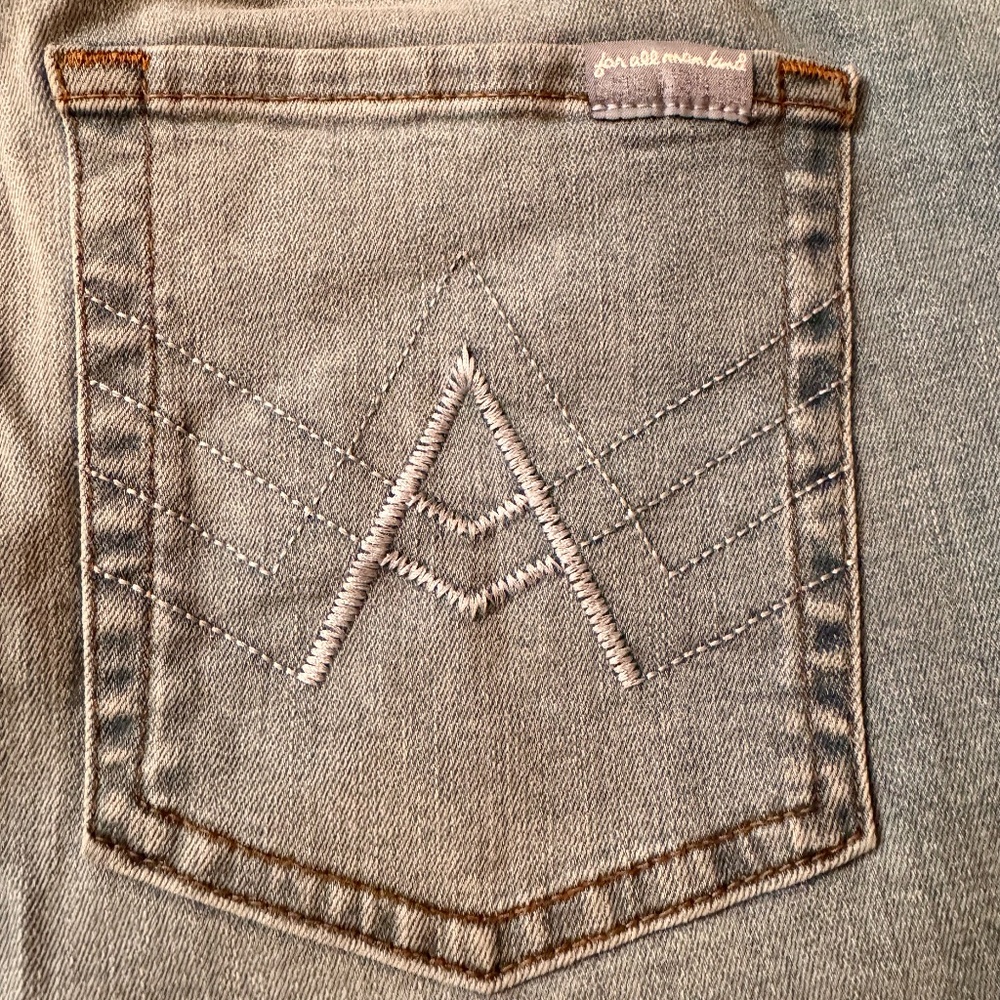 7 For All Mankind: "A" Pocket Faded Bootcut Raw Edge Jeans, 31, Sirte - Picture 7 of 7